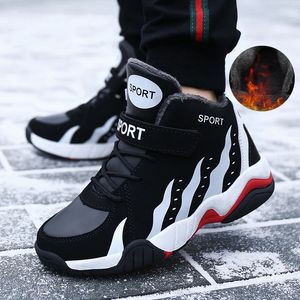 Sneakers Warm Winter Kids Shoes Sport Boys Casual High Top Tennis Children S Plush Leather Running for Girls 230815