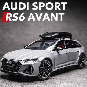 1 24 Audi RS6 Quattro Station Wagon Leghe Model Auto Toy Diecasts Sound Metal Casting e giocattoli per auto leggera per il veicolo LDRY T230815