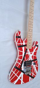 Elektrisk gitarr 6 -strängs Flagg Stripe Red Mahogny Right -Handeded