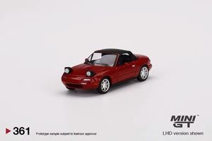 Diecast Model Mini GT 1 64 MIATA MX 5 NAクラシックレッド361 1 64ダイキャストカーコレクション限定版趣味のおもちゃ230815