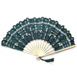 Dekorativa figurer Kinesisk stil Vinatge Lace Hand Fan Women Dance Tyg Folding Party Wedding Favor Gift for Gäster