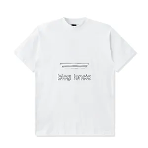 BLCG LENCIA UNISEX Yaz T-Shirts Kadınlar Büyük Boy Ağır Siklet% 100 Pamuk Kumaş Üçlü Dikiş İşçiliği Plus Boyut Tees SM130148