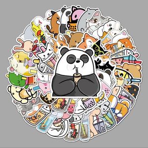 50 bitar av husdjur Milk Tea Cartoon Ins Style Fresh Creative Stickers för Scooter Bagage Guitar Decoration Stickers Dr Dhhjr