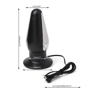 Sex Toy Massager 1 Set Anal Electro Plug Electric Shock Host and Cable Stimulation for Tens Adult Game