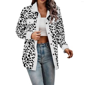 Blusas femininas feminino botão para baixo camisas de mangas compridas casacos de impressão de leopardo de tamanho grande com casacos para mulheres capuz