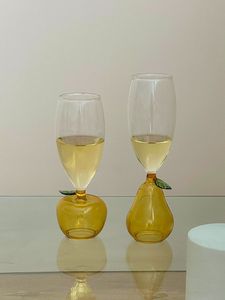 Wine Glasses Creative Fruit Cup Apple Pear Shape Glass Wine Cup Cute Champagne Cup Fun Wine Cup Decorative Decoration Water Cup Beer Glass 230814