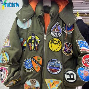 Yiciya Jacket Bomber Women Racing Winter Down Coat Thickning Embroidery Varsity Female American Baseball Jackets Vintage 2023 HKD230815