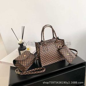 Fashionable Checker Handheld Small Square Bag 2023 Summer New Western Style Three Piece Set One Crossbody Bagstylishdesignerbags