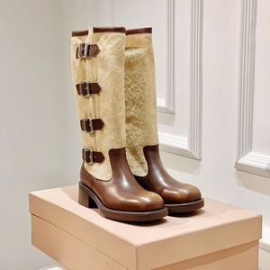 Burek detaliczne buty do kolan okrągłe palce szpilki obcasy dla dziewcząt kobiety luksusowe designerskie botki modowe zamszowe skórzane buty fabryczne rozmiar 35-41