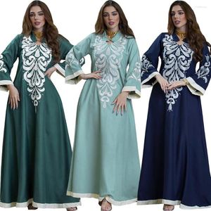 エスニック服2023アラブチャンネルロングドレスアバヤイスラム教徒の女性ドレスシンプルでエレガントなイスラムイスラムクウェート女性のジャラビヤット