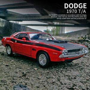 Welly 1 24 Dodge Challenger T/A 1970マッスルカー同合金車モデルDiecast Toy Vehicle High Simitation Cars Toys Toys Toys for Ldren Gift T230815