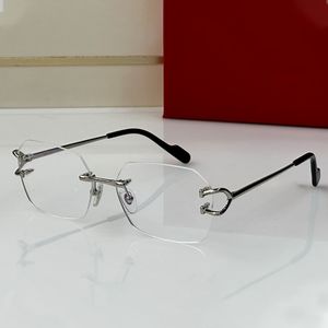 Glasögon Mens Gradient Sun Glasses Luxury Gelglasglasögon Fashion Enkelt Rimless Egyar Solglasögon Designer Kvinnor Recept Glasögon