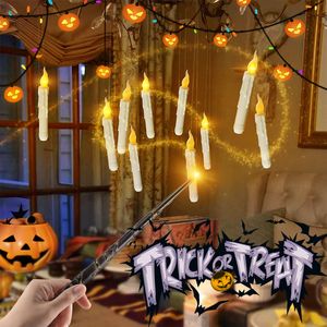 Inne imprezy imprezowe Magic Stick świece zapalone Halloween LED Flimeless Floating Electronic na świąteczny wystrój urodzin 230815