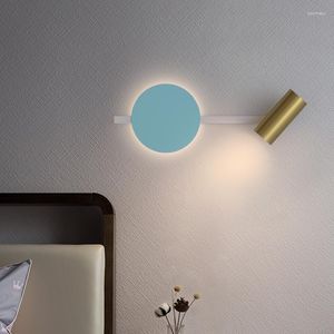 Wall Lamp Modern Metal LED Lights Gold Blue White Bedroom Sconces Drop Dimmable Painted Reading