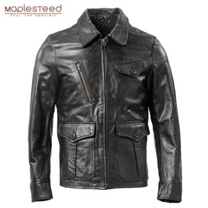 Men's Jackets Leather Jacket 100 Natural Cowhide Brown Black Men Coat Autumn Male Skin Clothing Asian Size M267 230814