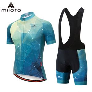 Cykeltröja sätter Miloto Men's Cycling Jersey Cycling Set Short Sleeve Summer Cycling Clothing Riding Bike Cloths Pro Cycle Roupa Ciclismo 230814