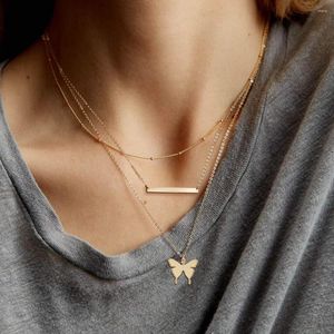 Collane a pendente vonmoos collana stratificata a strati gioielli oro oro set per donne designer a farfalla il girocollo girocollo regalo di lusso