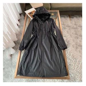 Women's Trench Coats Long Coat For Women Hooded Sleeve Jacket Femme Windbreaker And Jackets 230814