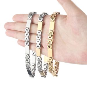 Bracelets de charme Men Bizantina pesada Balas de aço inoxidável pulseira de pulseira de link de metal pulseiras de 8 mm de largura de pulso Jóias Gift 230814