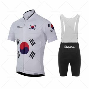 Cykeltröja sätter Raphaful Korea Bike Team Cykling Jersey Set Summer Outdoor Sports Bicycle Clothing MTB Wear Bike Uniform Cycling Bib Shorts 230814