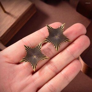 Stud Earrings Women's Fashion Elegant Brand Original Pentagram Design High Quality Unique Art Abstract Line Luxury Jewelry