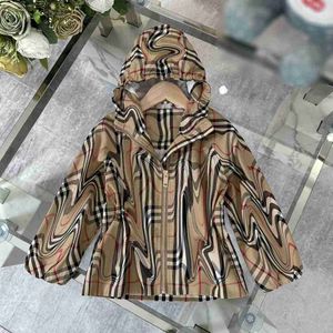 designer kids Jacket Multi color striped cross design baby clothes Size 100-160 CM high quality Child Long sleeved hooded coat July20