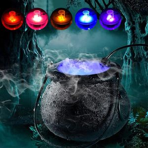 Andra evenemangsfestleveranser Halloween Decoration Witch Pot Color Changing Fog Machine Smoke Maker Water Fountain Props for Decor 230815