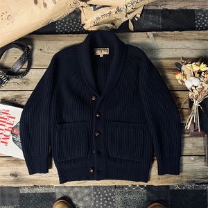 Men's Sweaters Tailor Brando 80 Rough Shearling Highland Barley Collar Classic Shawl Cardigan Sweater 3 Colors Available 230814