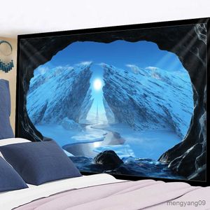 Tapestries Arch vackert landskap Tapestry Moon Starry Sky Wall Hanging Decoration Hippie Home Decor Wall Carpet R230815