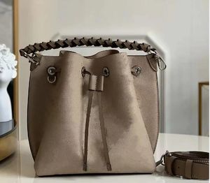 2023 10A spring and summer top leather women's bags new luxury designer drawstring splicing hollow large capacity shopping bags bucket letters classic