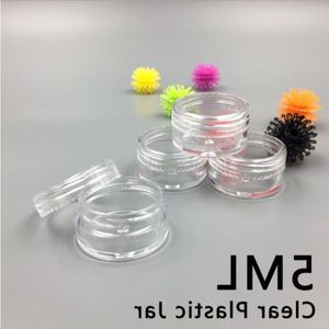 Barattolo da 5 grammi, barattoli di plastica da 5 ml, flaconi per campioni cosmetici Contenitore vuoto, plastica, vaso rotondo, coperchio con tappo a vite, piccola bottiglia minuscola, per Make Hkcg