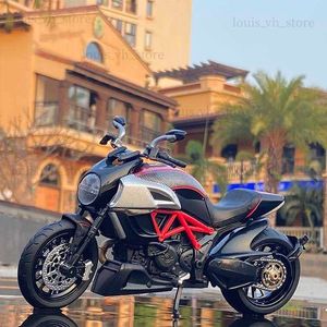 1 12 Ducati Diavel Carbon Red Die veículos fundidos de hobbies colecionáveis ​​Som e modelo de motocicleta Toys de Natal T230815