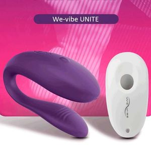 大人のおもちゃマッサージャーwe-vibe uniteポータブルウェアラブルgスポットバイブレーターリモートコントロールクリトール刺激装置大人のカップルU字型の男性と女性