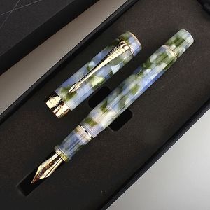 Centenário de canetas da Fonte Jinhao 100 caneta com clipe 18kgp Golden banhado m Nib 0 7mm Resina Business Office Business Gift P230814