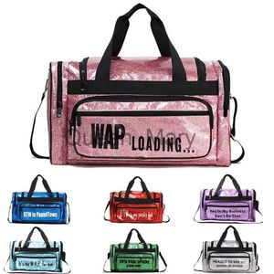 Duffel Bags Waterproof Overnight Spend A Night Bag Woman Travelling Loading Glitter Pink Duffle Oxford Bags J230815