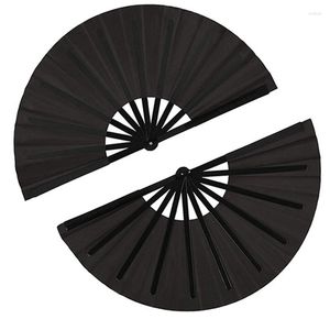 Decorative Figurines 12 Pieces Large Folding Fan Nylon Cloth Handheld Chinese Tai Chi Black Decoration Fold Hand CNIM