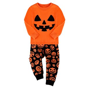 Пижамы мальчики Pumkin Pajamas Set Kids Girl Girl Halloween Carnival Nightwear Дети мультфильм милый набор одежды для младенцев Creations Deluxe 210 Y 230814