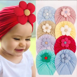 Akcesoria do włosów dla niemowląt kwiat babes czapki czapki bown hat dziewczyny oddychający bawełniany kapelusz turban na głowę dla dzieci
