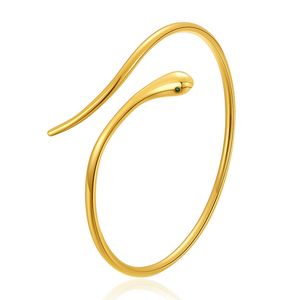 Animal element snake shaped bracelet with open snake design, light luxury and fashionable bracelet, brass plated with 18K real gold wholesale gifts sale cool