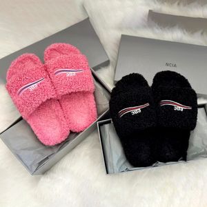 new Paris Slippers balenciga fluffy sandal Designer womans teddy bear Slipper black Flat heel Casual Shoe luxurys tazz fuzzy Sliders Winter house sandale fur slides