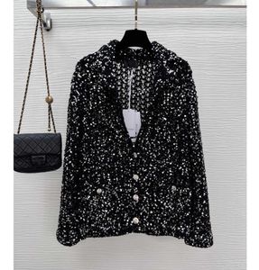 Chan New 2023 Women's brand jacket designer OOTD Fashion high-end autumn winter CCCC Sequins coat Leisure Coats day Gift jackets for women