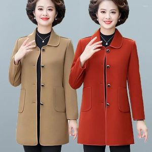 Kvinnorjackor 2023 Autumn Fashion Women Trench Coat Temperament Office Ladies Kortjacka Middle Aged Mother Single Breasted Outwear 5XL