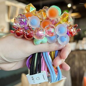 Accessori per capelli 2 pezzi Set Color Ball Carone Star Star Long Elastic Band for Girl Children Cine Kawaii Fairy Rubber Cotail Ties