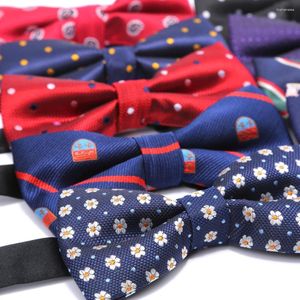 Bow Ties Wholesale 10 Pcs Ajustable Pre-tied Tie For Men Black Blue Red Dots Stried Double Layes Wedding Business Bowtie