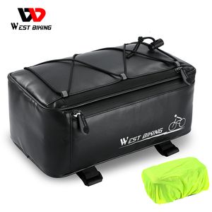 Paniers Bags West Bicking Bicycle Saco de banco traseiro MTB Bike Rack Bag Pannier Ciclismo de grande capacidade Bolsa de viagem à prova d'água com capa de chuva 230814