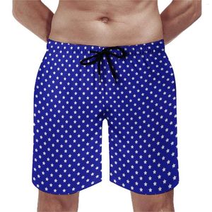 Shorts maschile White Star Print Gym star US Flag Stars Funny Short Short Short Sports Fitness Fast Dry Trunks Idea regalo