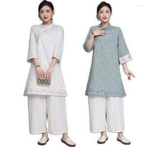 Ethnic Clothing Tang Suit Costume Asian Style Cotton Linen Breathable Hanfu Fashion Daily Wear Traditional For Women