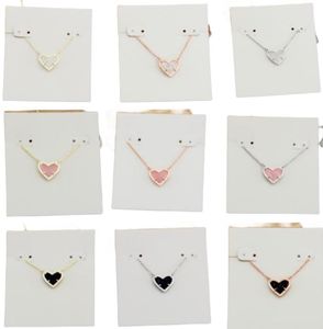 Anhänger Halsketten Halskette Herz Druse Real 18k Gold Plattes Bangles Glitter Schmuck Brief mit kostenloser Staubbeutel