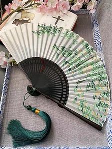 Decorative Figurines 1pcs Folding Hand Fan Chinese Style Floral Patterns Handheld Summer Vintage Dancing Party Hanfu For Girl Women