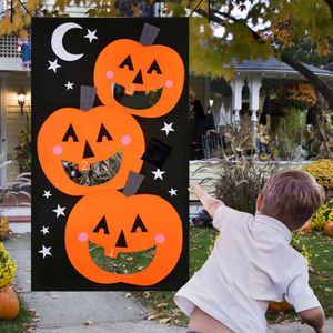 Curtain Halloween Hanging Toss Game with 3 Bean Bag Indoor Outdoor Party for Kid Adult Antistatic Door Curtains Gates Windows 230815